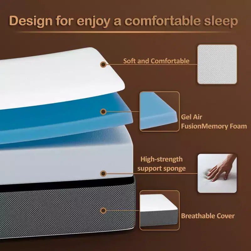 Matelas pliable en mousse à mémoire de forme à 4 volets | Côtés en maille respirante avec housse ultra douce, amovible et lavable.